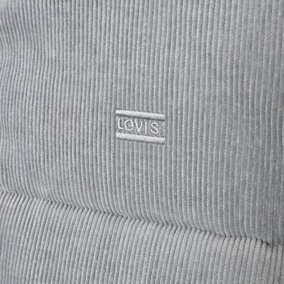 New Levi's Women's Corduroy Mint Green Stand Collar Puffer Zip up Jacket Medium - Picture 13 of 16